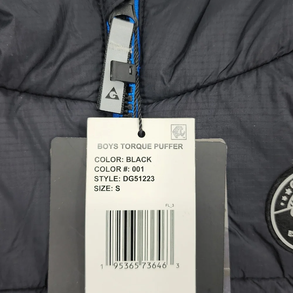 Gerry NWT Boy's Torque Puffer Coat Hooded Black